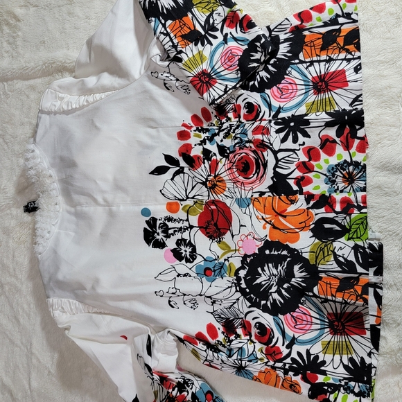 Berek Jacket Womens Large White Flower Pop Stretch Bling Zipper Short Pockets - Picture 14 of 14